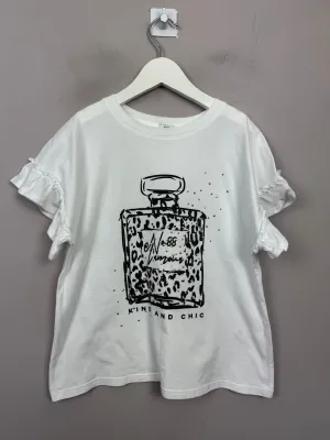 River Island White Perfume Bottle T-shirt 9-10y