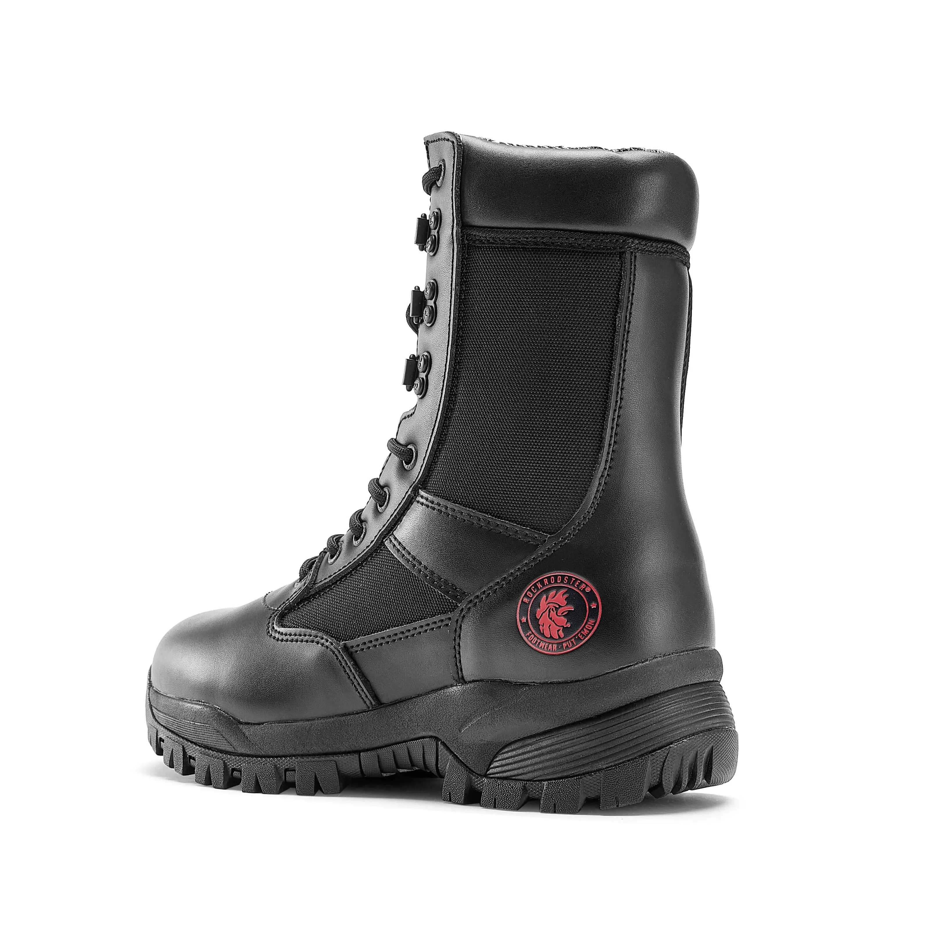 ROCKROOSTER Vega 8 inch Black Action leather Soft Toe Tactical Police Boots Boots AB2663