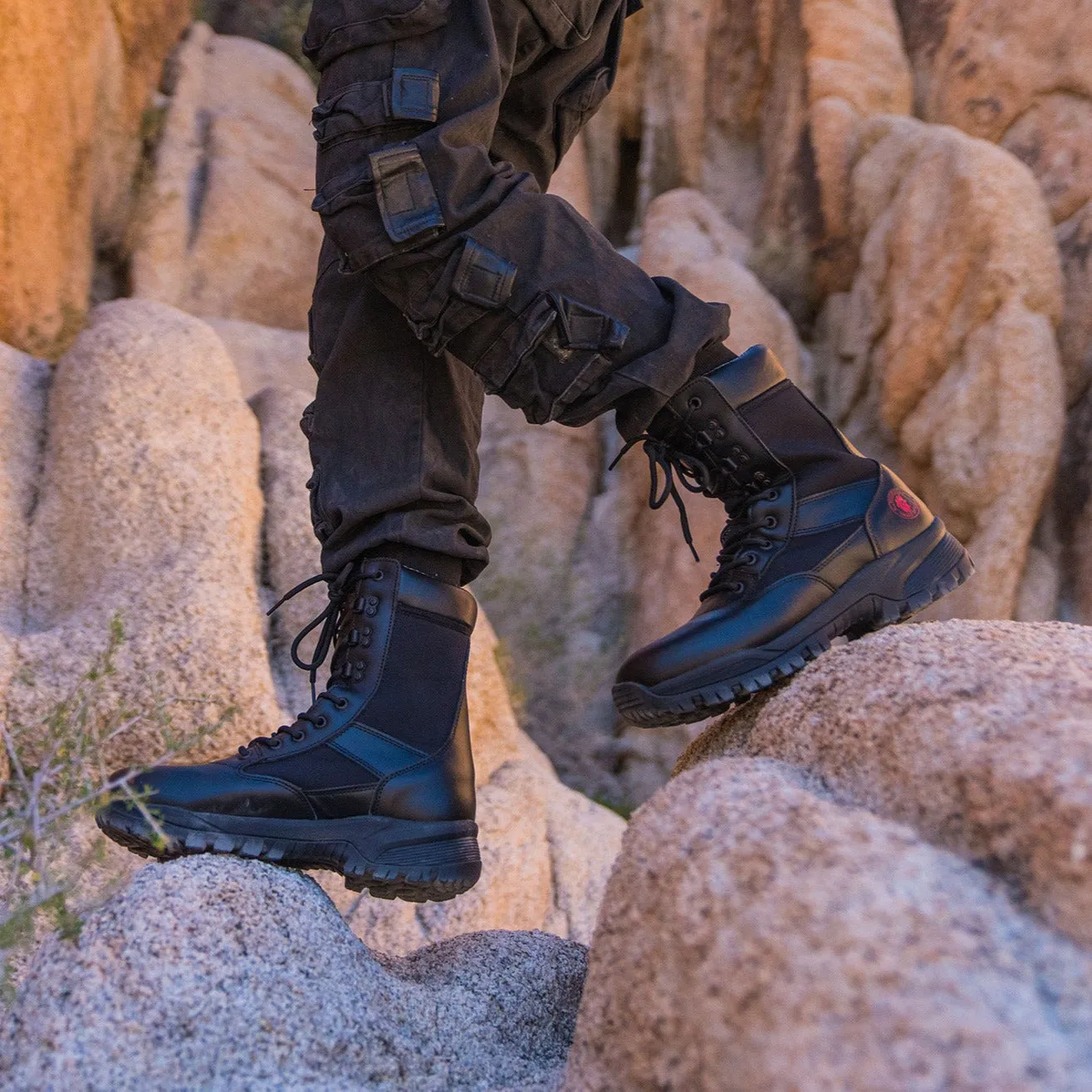 ROCKROOSTER Vega 8 inch Black Action leather Soft Toe Tactical Police Boots Boots AB2663