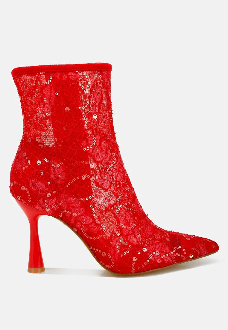 Sequin Lace Boots By RUW