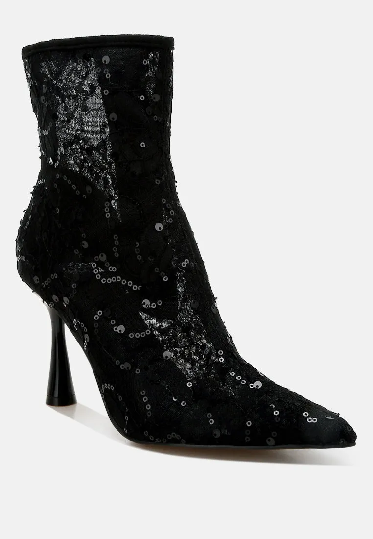 Sequin Lace Boots By RUW
