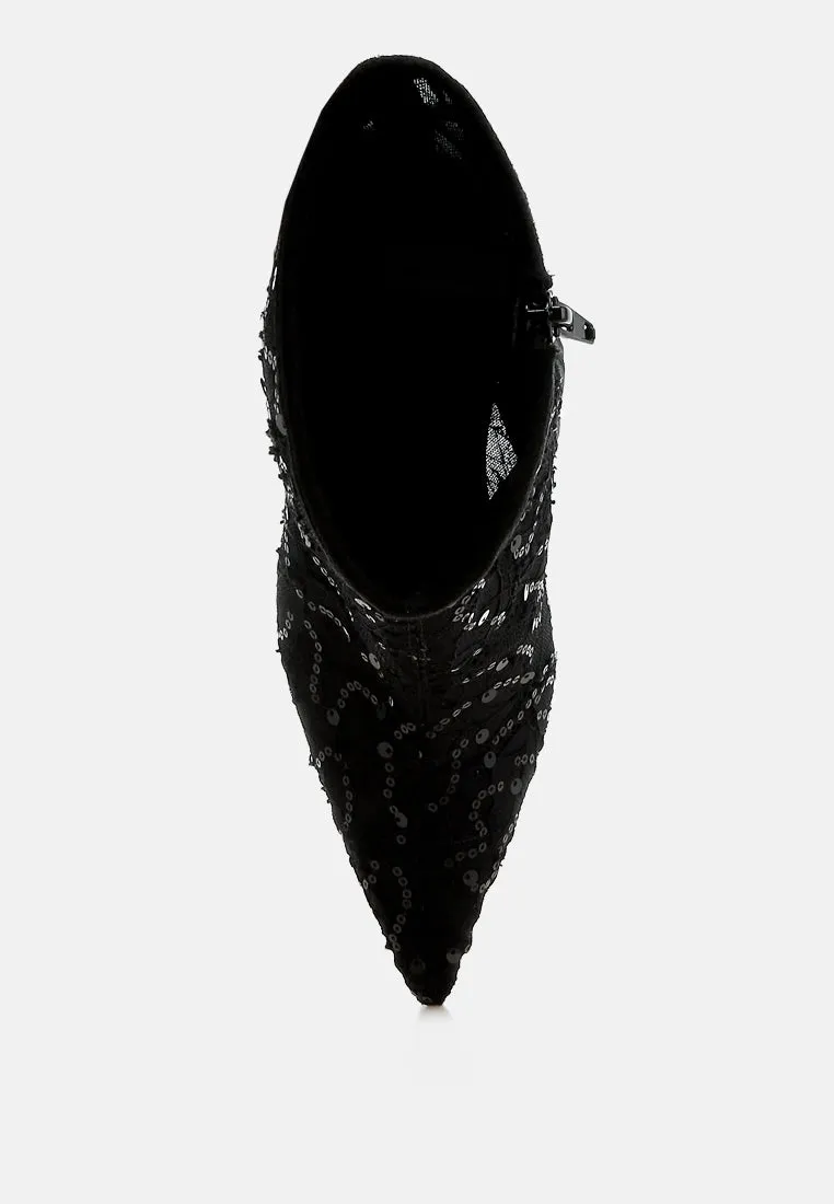 Sequin Lace Boots By RUW