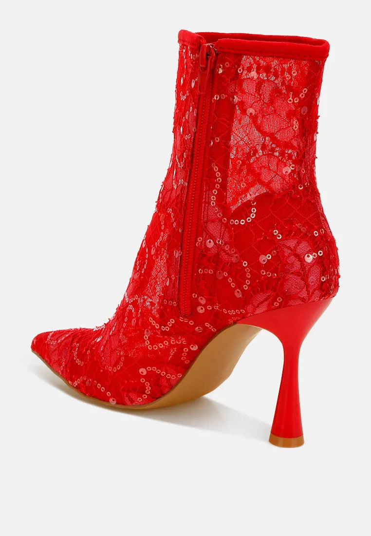 Sequin Lace Boots By RUW