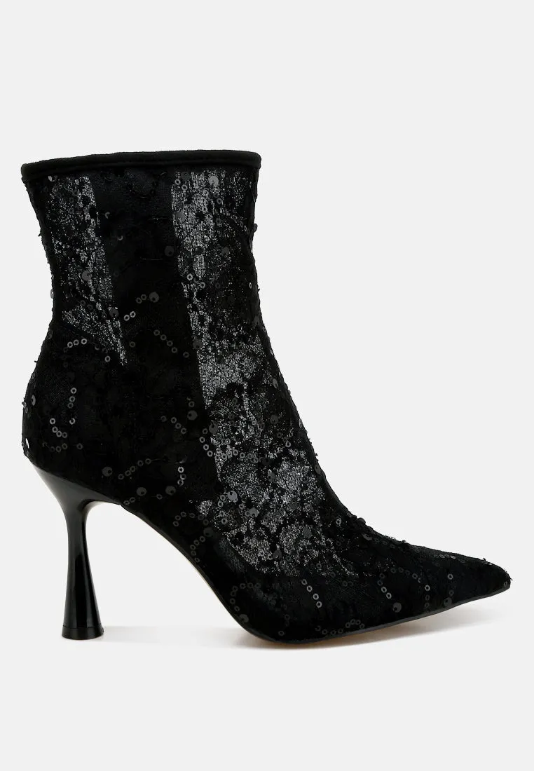 Sequin Lace Boots By RUW