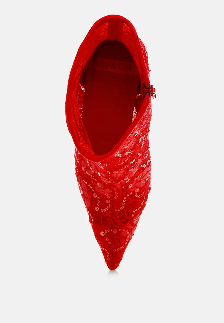 Sequin Lace Boots By RUW