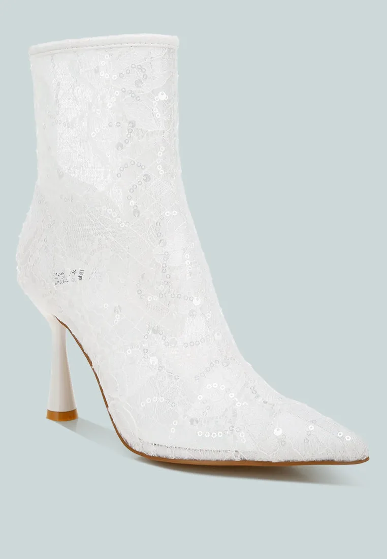 Sequin Lace Boots By RUW