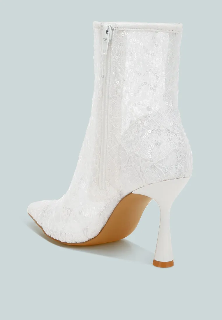 Sequin Lace Boots By RUW
