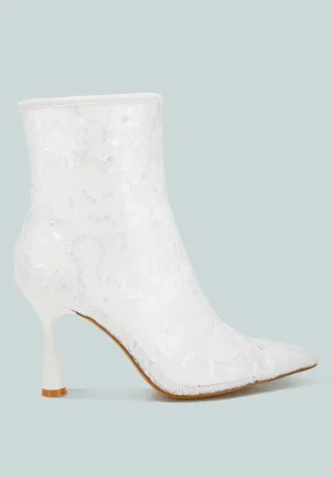 Sequin Lace Boots By RUW
