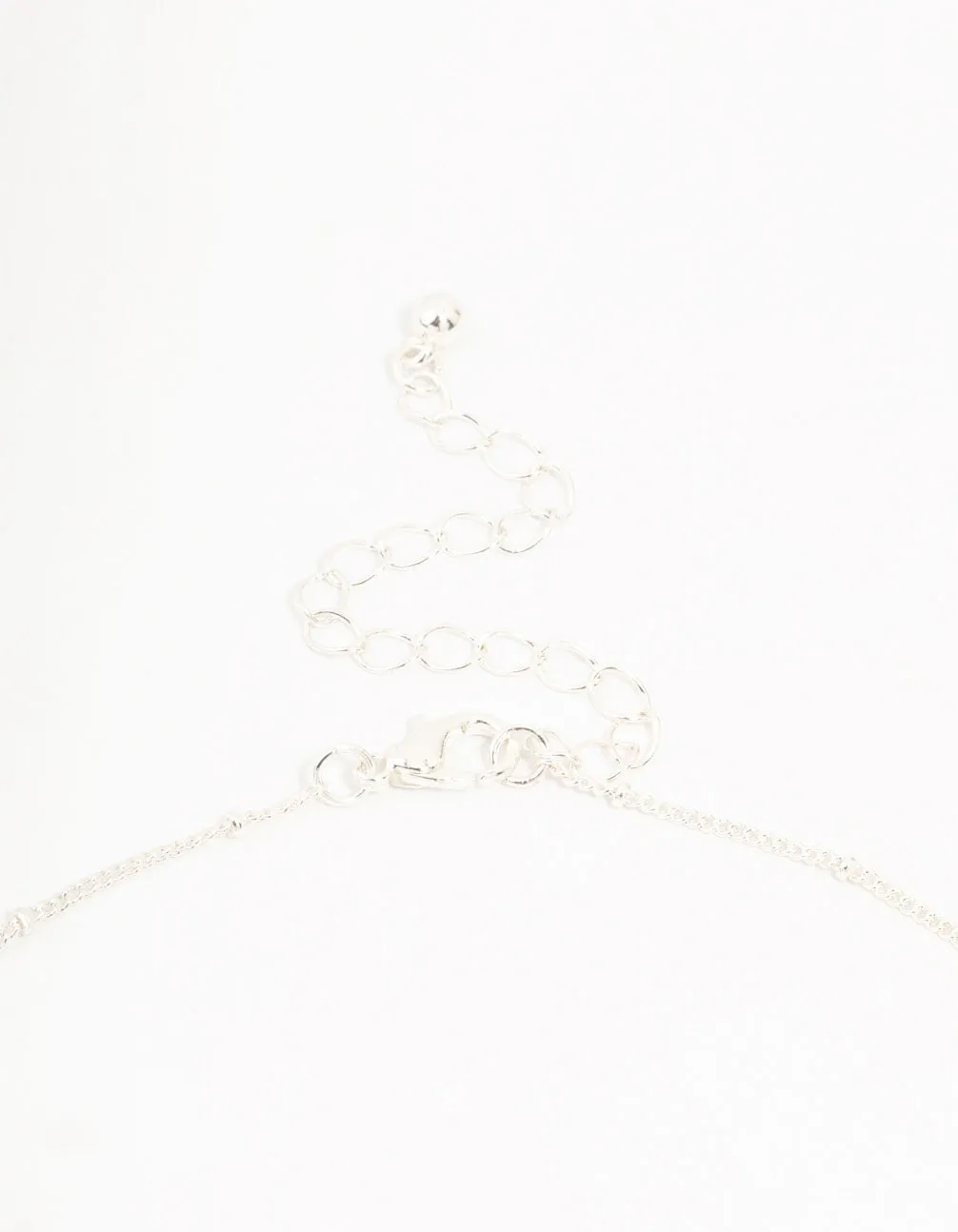 Silver Plated Bow & Ball Chain Necklace