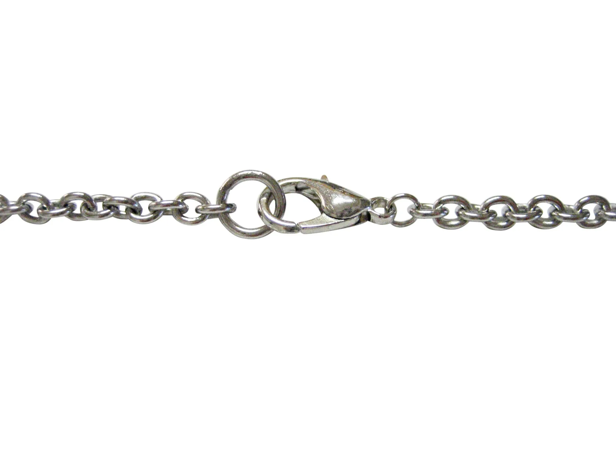 Silver Toned Etched Oval Sleek Fire Truck with Ladder Pendant Necklace