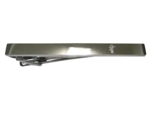 Silver Toned Etched Sleek Giraffe Head Tie Clip