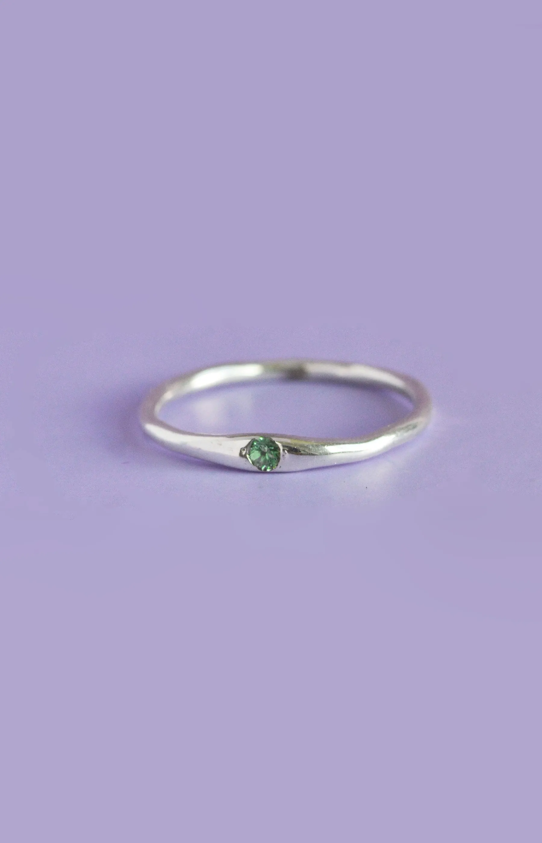 Siyum Emerald Silver Ring