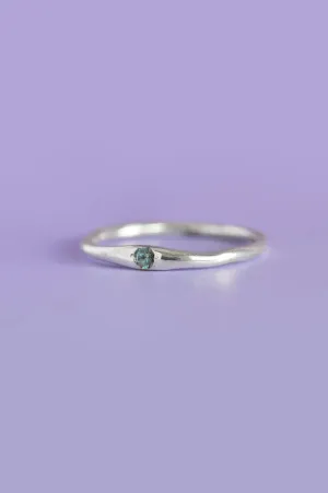 Siyum Emerald Silver Ring
