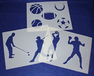 Sports Stencils- 3 Piece Set -14 Mil Mylar