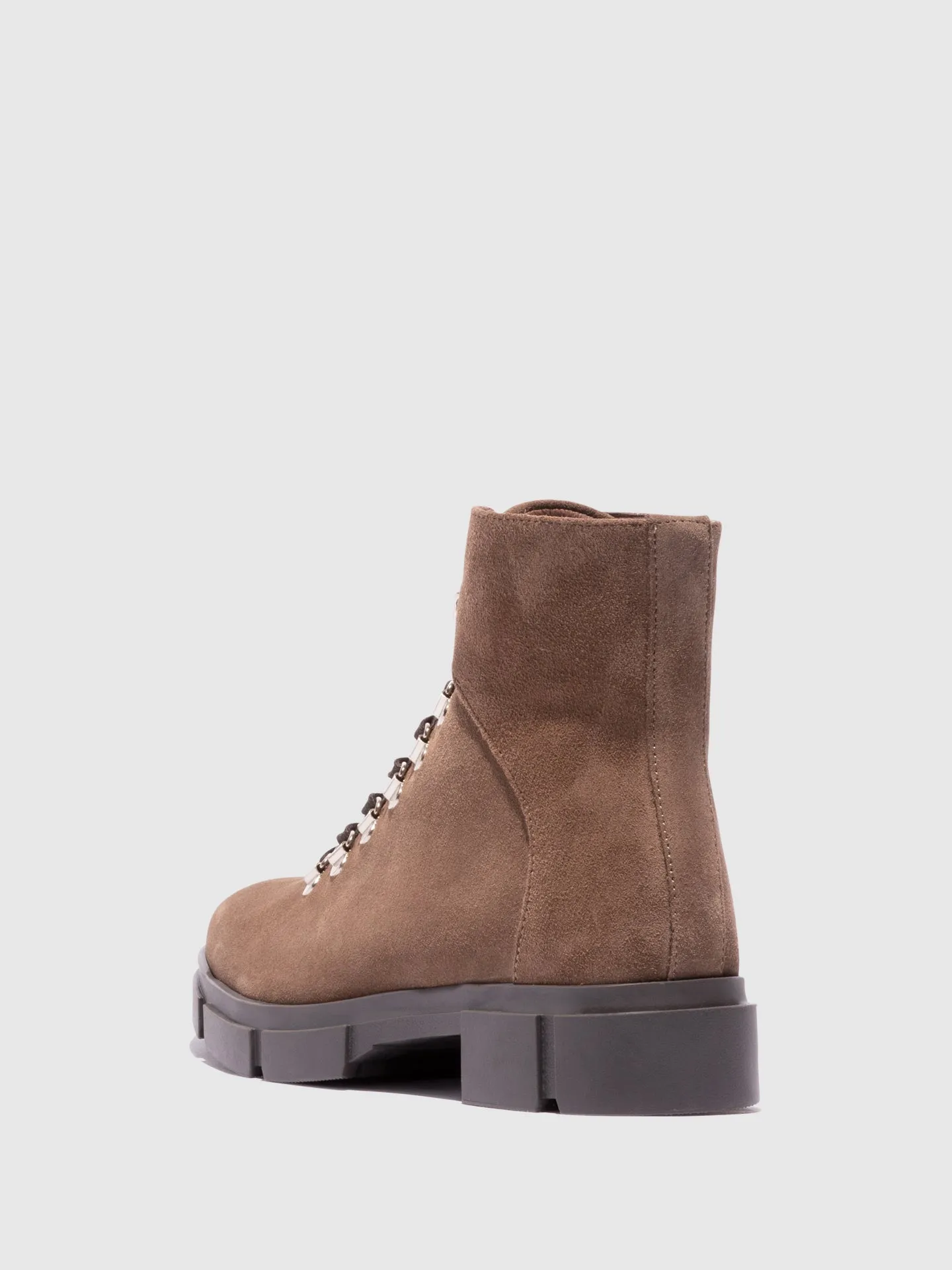 Taupe Lace-up Ankle Boots