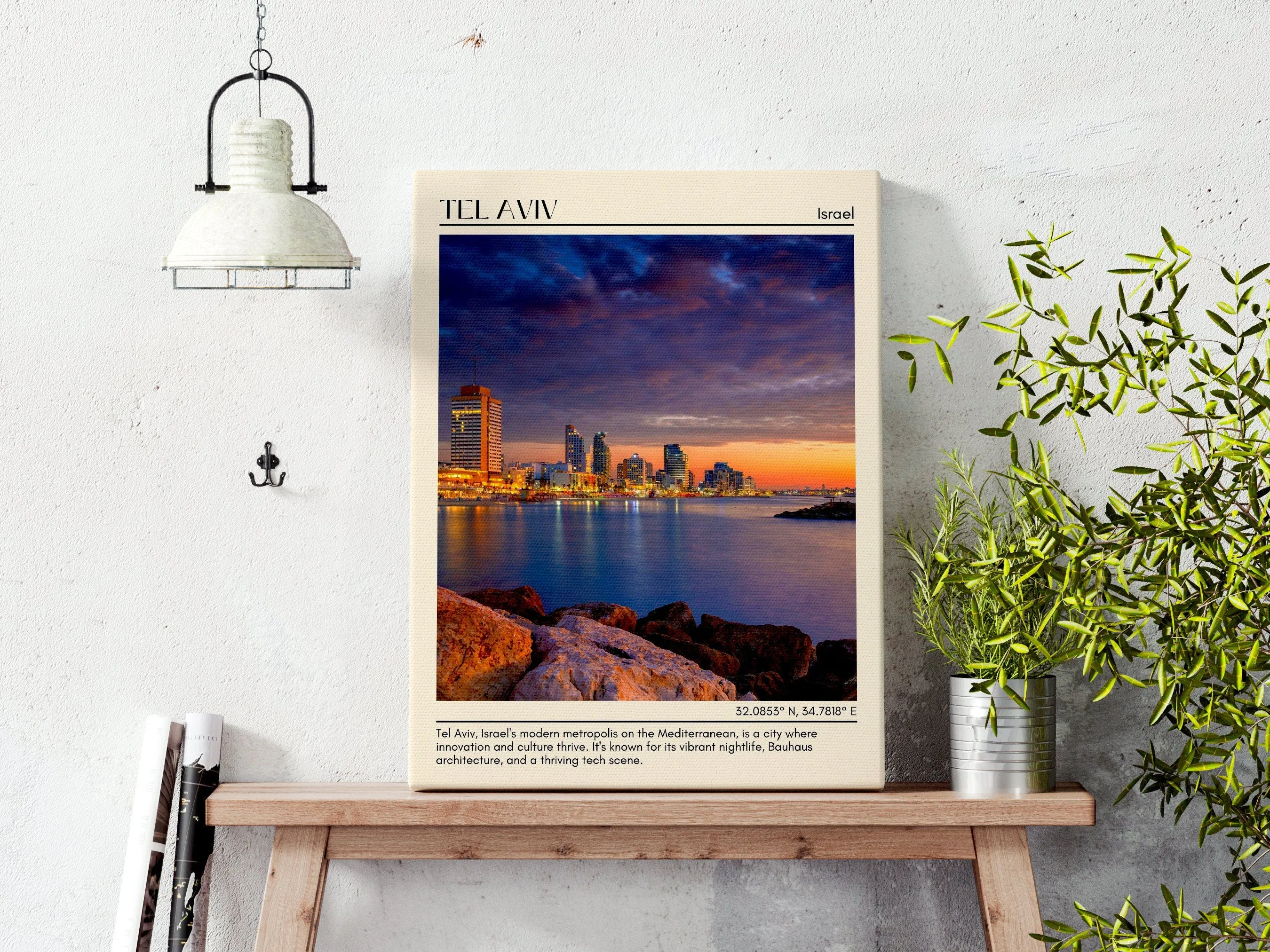 Tel Aviv Minimal Wall Art, Israel