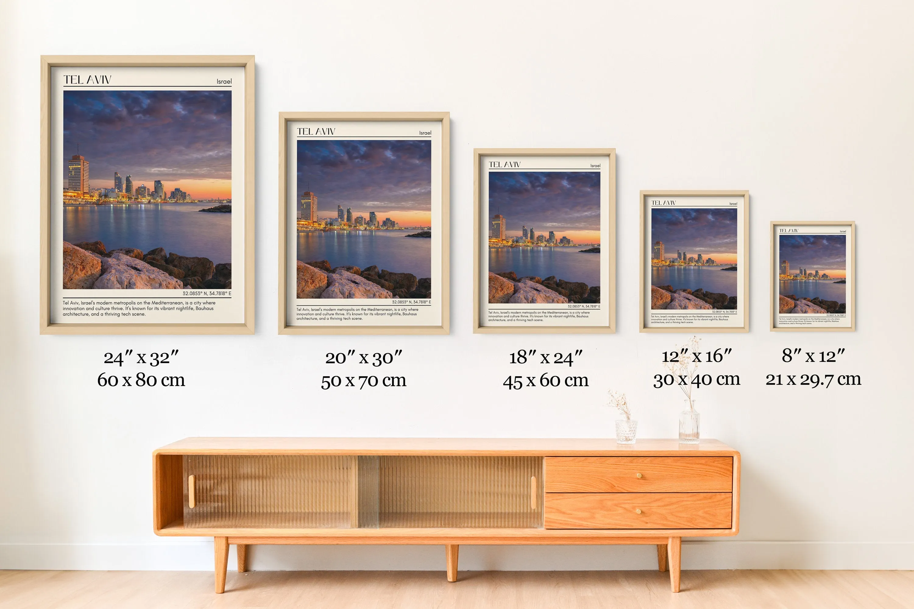 Tel Aviv Minimal Wall Art, Israel