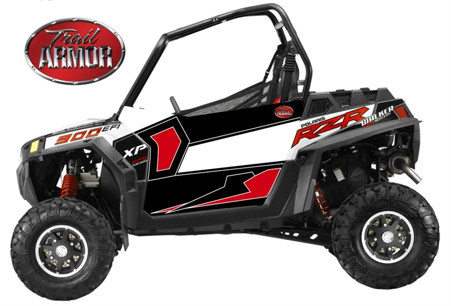 Trail Armor GenX Two Door Graphics Kit - 2013 RZR XP 900 EPS Walker Evans Black-White LE