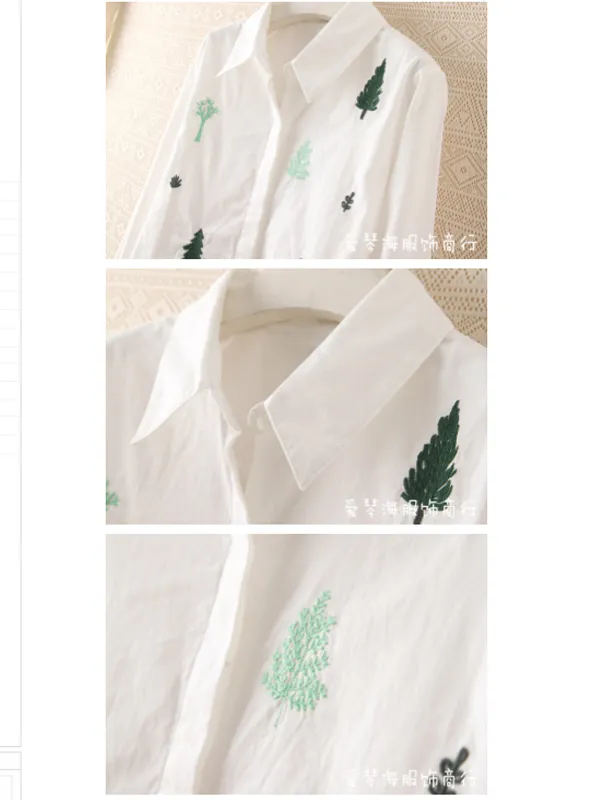 trail of tree embroidered shirt