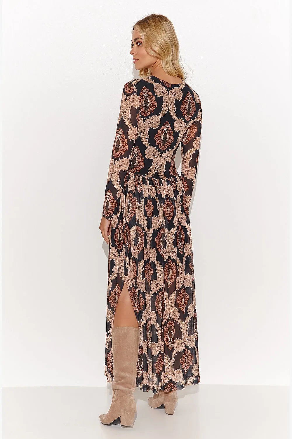 Triangle Neckline Elegant Long Dress