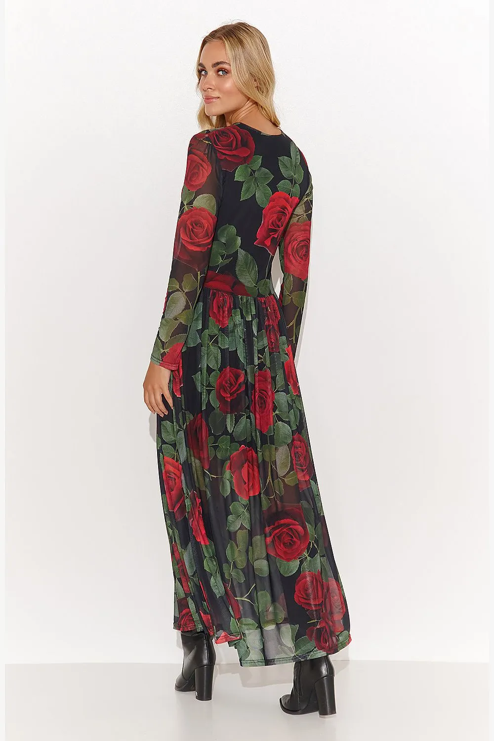 Triangle Neckline Elegant Long Dress