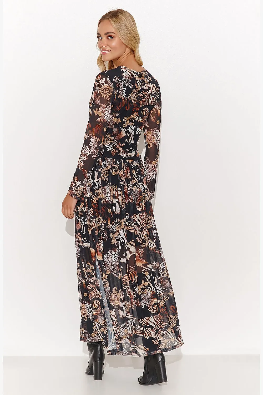 Triangle Neckline Elegant Long Dress