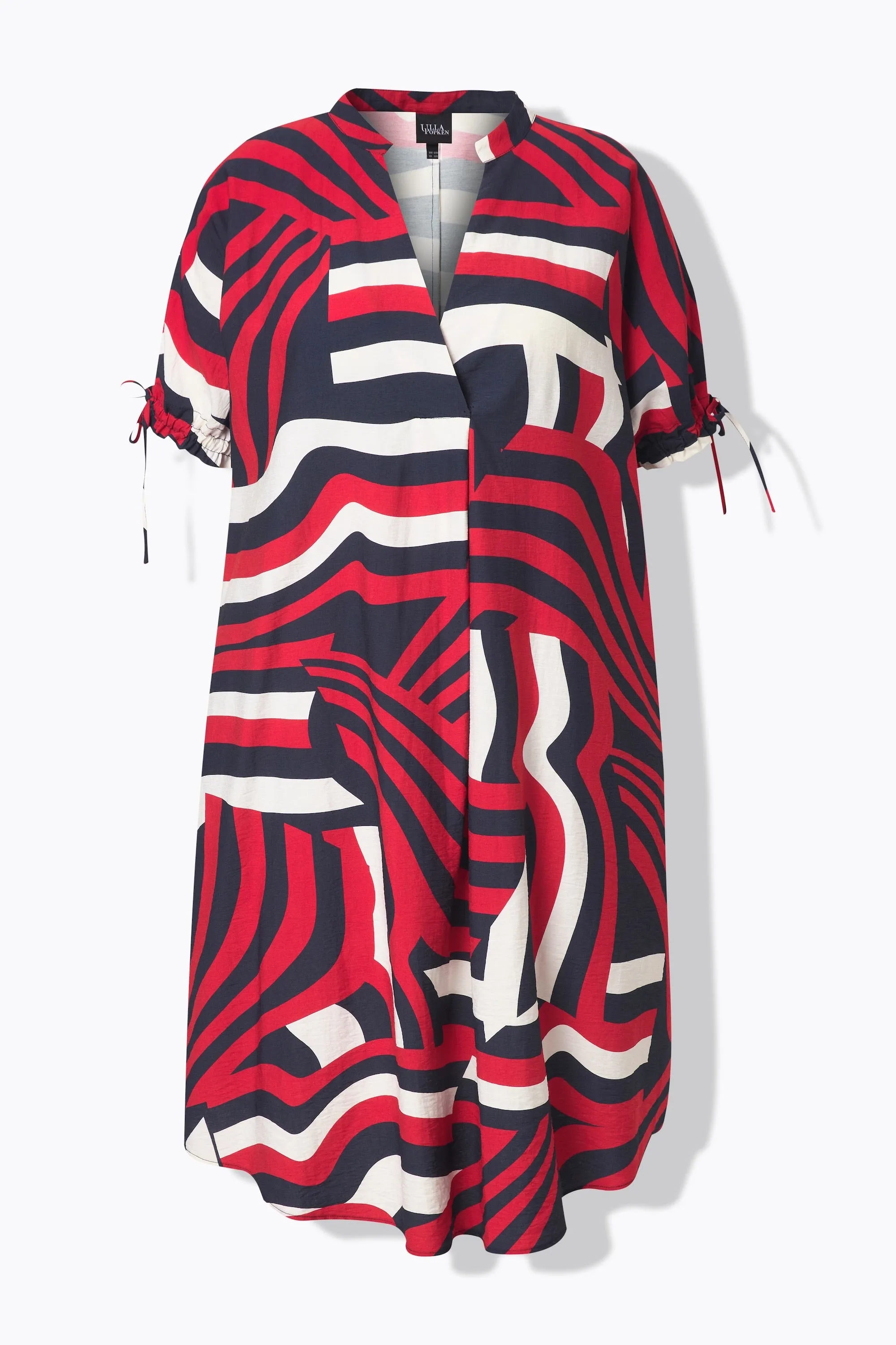 Ulla Popken Wave Dress in Red