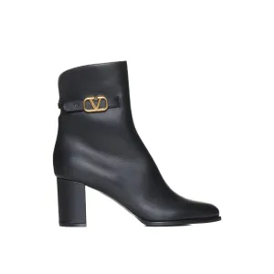 VALENTINO GARAVANI Elegant VLogo Signature Leather Mini Boots