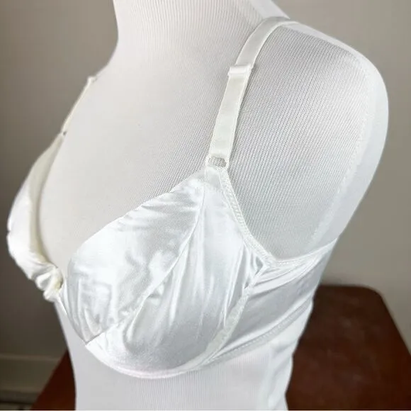 Victorias Secret Vintage 90s White Push Up Second Skin Satin Bra 34C