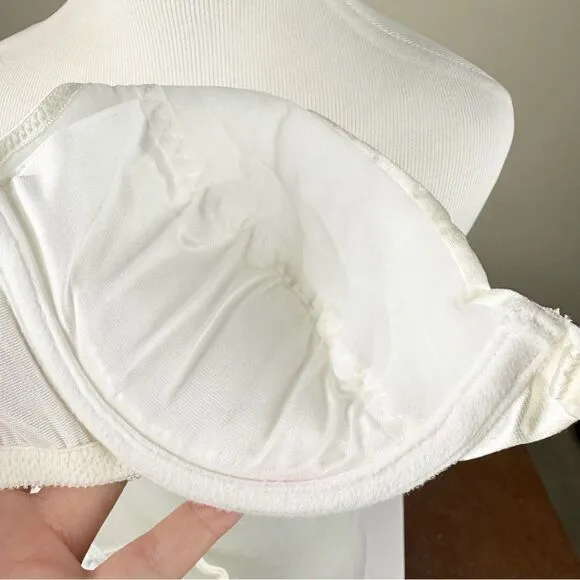 Victorias Secret Vintage 90s White Push Up Second Skin Satin Bra 34C