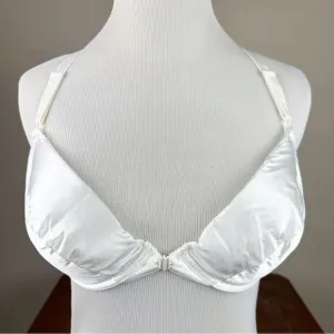 Victorias Secret Vintage 90s White Push Up Second Skin Satin Bra 34C