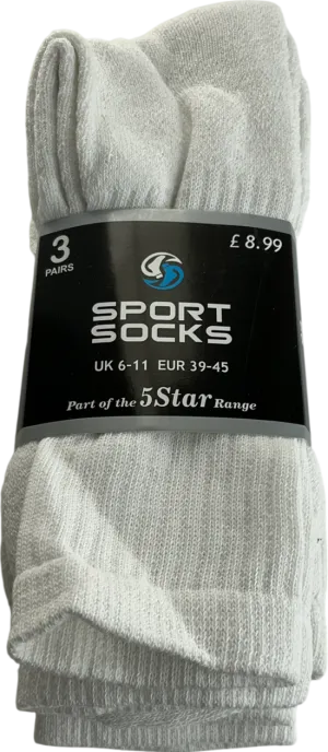 White Sport Socks UK 9 EU 42 👠
