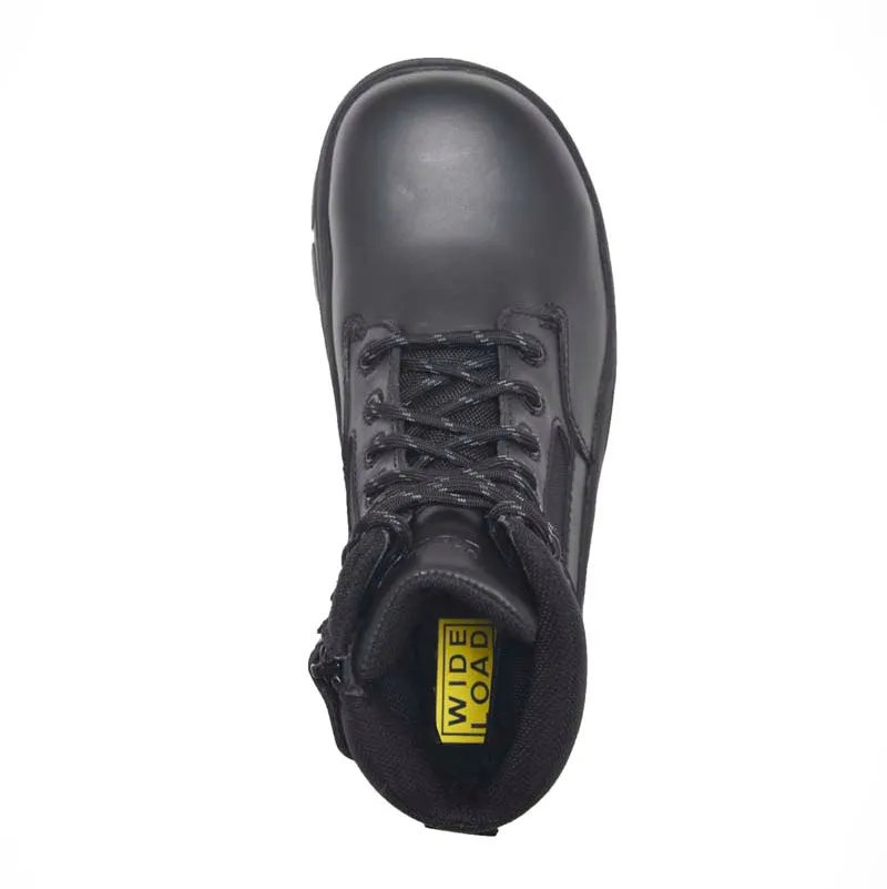 Wide Load 790BZN - 8INCH BLACK SOFT TOE ZIP / LACE UP BOOT