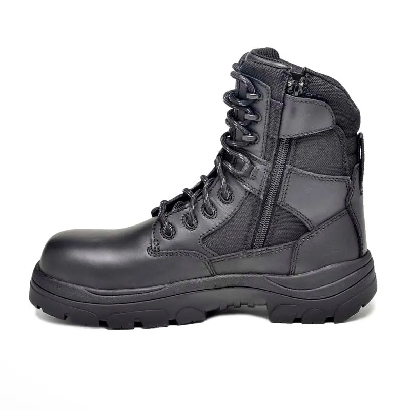 Wide Load 790BZN - 8INCH BLACK SOFT TOE ZIP / LACE UP BOOT