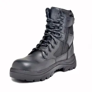 Wide Load 790BZN - 8INCH BLACK SOFT TOE ZIP / LACE UP BOOT