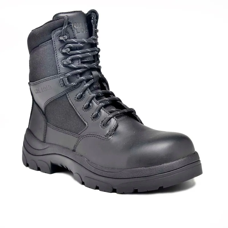 Wide Load 790BZN - 8INCH BLACK SOFT TOE ZIP / LACE UP BOOT