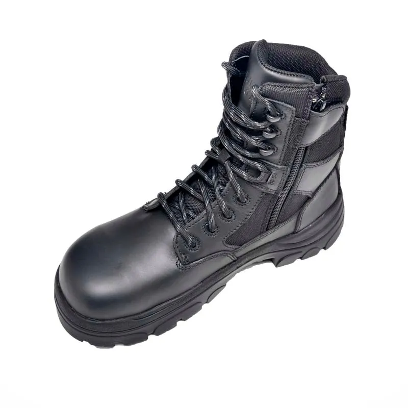 Wide Load 790BZN - 8INCH BLACK SOFT TOE ZIP / LACE UP BOOT