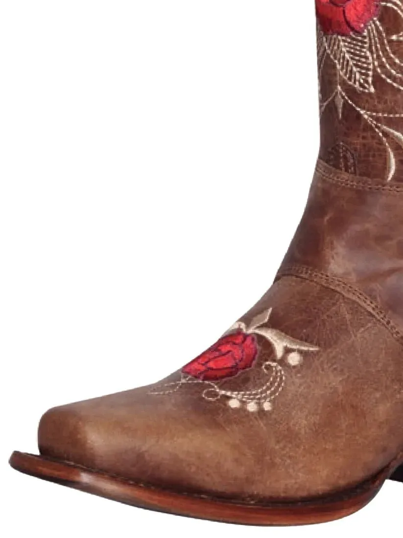 Women's Westwing Tang Bovine Leather Rodeo Boots with Hoop 'El General' Tan Color 41783