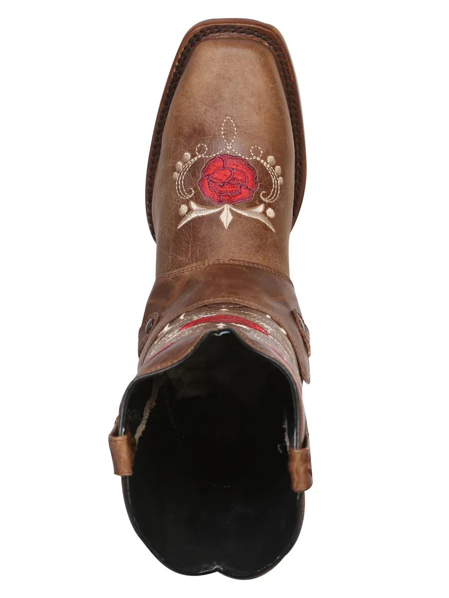 Women's Westwing Tang Bovine Leather Rodeo Boots with Hoop 'El General' Tan Color 41783