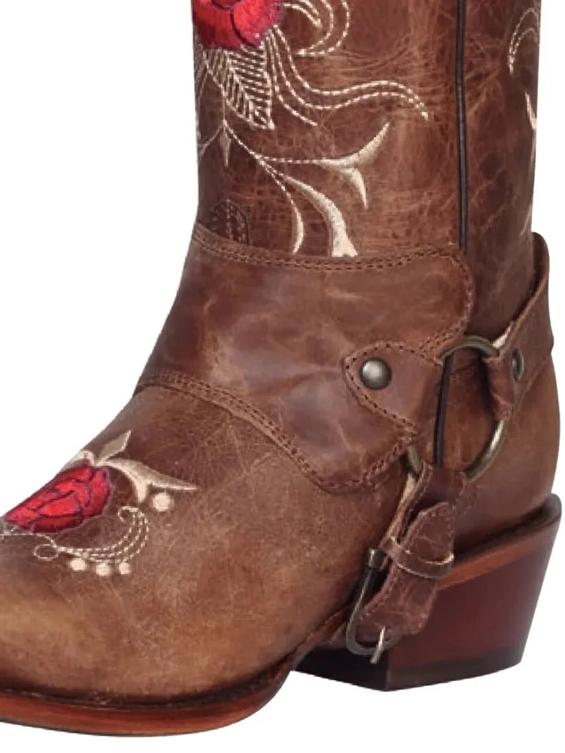 Women's Westwing Tang Bovine Leather Rodeo Boots with Hoop 'El General' Tan Color 41783