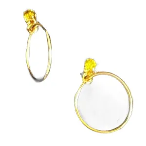 Yellow Diamond Mini Hoops